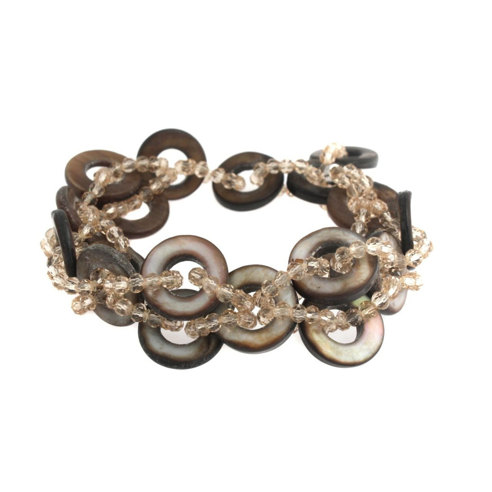 Jess David Mother of Pearl Crystal Bracelet